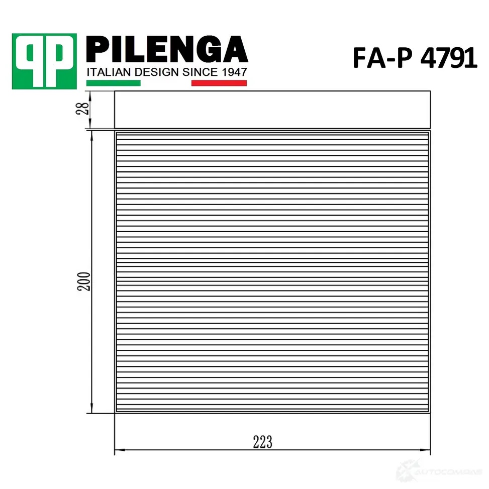Pilenga FAP4791 — Фильтр салонный