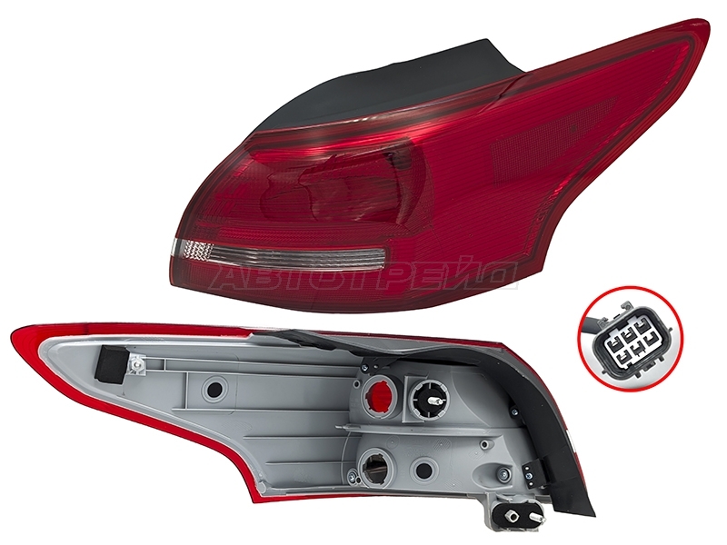Фонарь задний Ford Focus 14-19 (Справа / 4D SED)