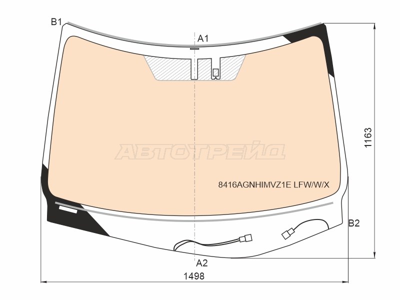 Стекло лобовое (Обогрев полный / Датчик дождя / Молдинг) Lexus RX 15-22