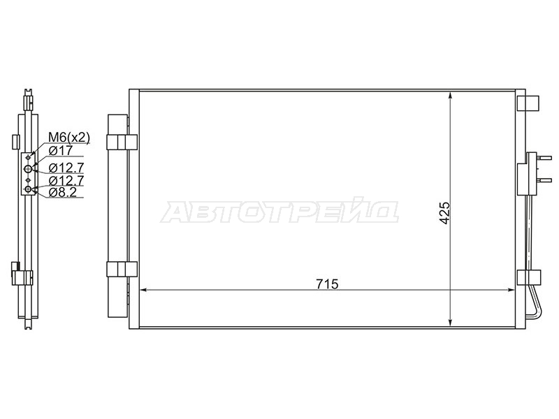 Радиатор кондиционера Hyundai Santa Fe 12-19 / Grand Santa Fe 13-18