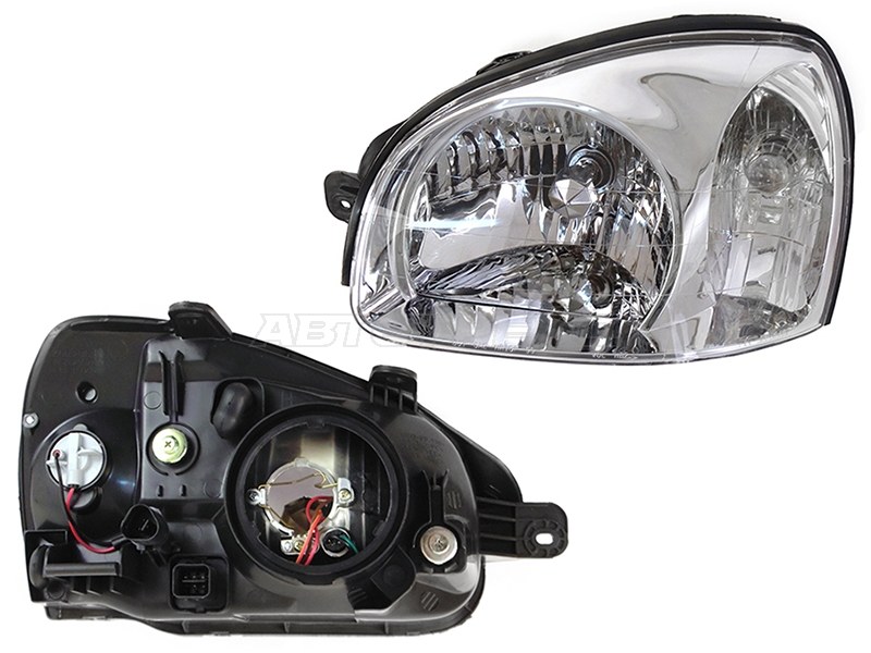 Фара Hyundai Santa Fe 00-06 / Santa Fe Classic 07-13 (Слева / Галоген / Ручная регулировка)