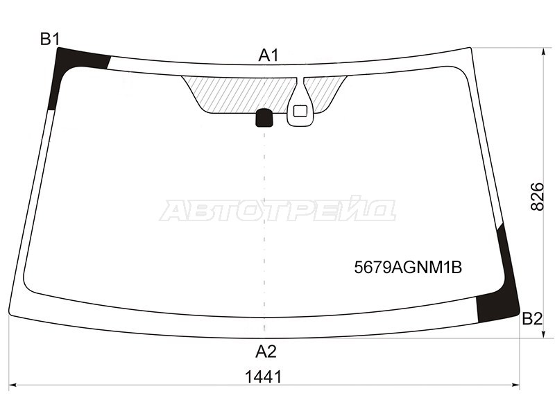 Стекло лобовое (Датчик дождя) Mitsubishi L200 07-16 / Pajero Sport 08-17
