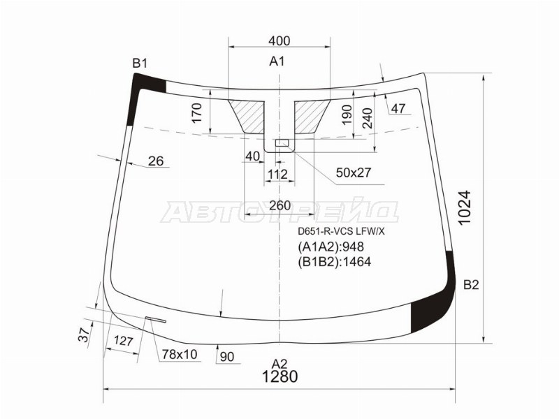 Стекло лобовое (Датчик дождя) Mazda Demio 07-14