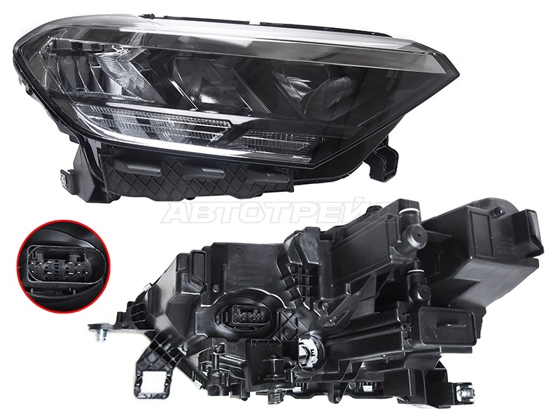 Фара Volkswagen Polo 20-22 (Справа / LED / ДХО / С электрокорректором)