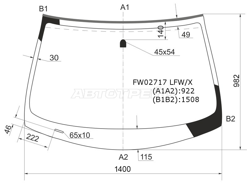 Стекло лобовое (4D SED) Infiniti G25 10-14 / G35 06-09