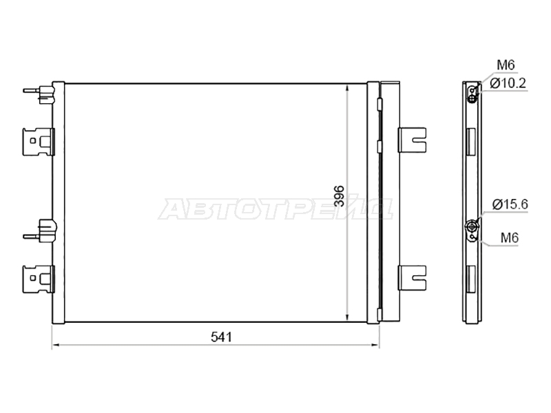 Радиатор кондиционера LADA Largus 12-21 / Nissan Almera 12-19
