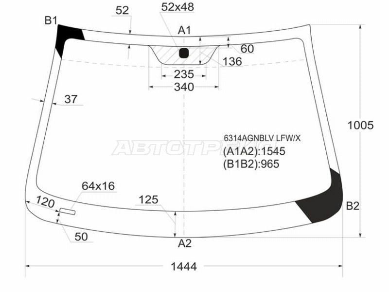 Стекло лобовое Chevrolet Captiva 06-15 / Opel Antara 06-15