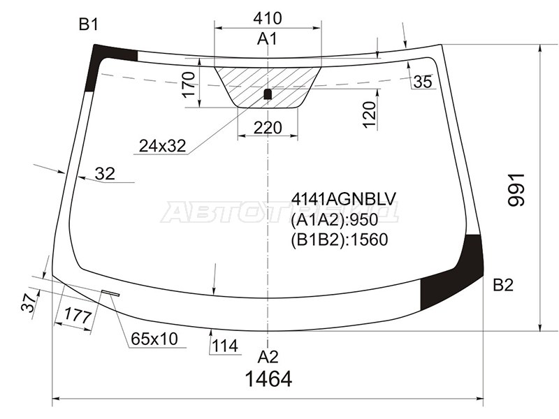Стекло лобовое Hyundai ix35 09-15 / Tucson 09-15