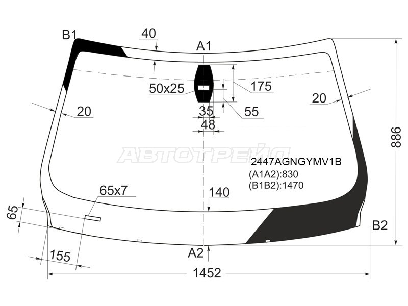 Стекло лобовое (Датчик дождя) BMW 3-Series 05-14 / M3 06-13