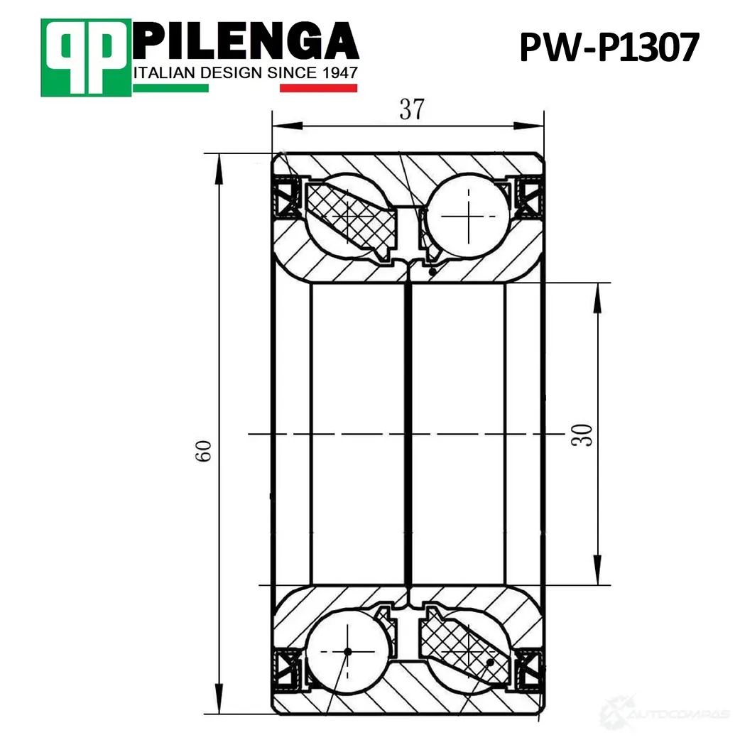 Pilenga PWP1307 — Подшипник ступицы · зад, прав, лев