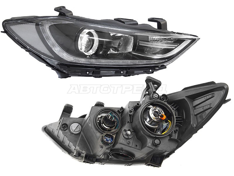 Фара Hyundai Elantra 15-19 (Справа / Галоген / ДХО / под электрокорректор)