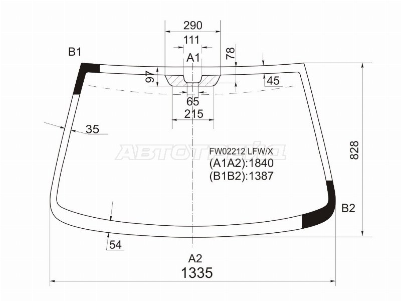 Стекло лобовое Kia Rio 00-05