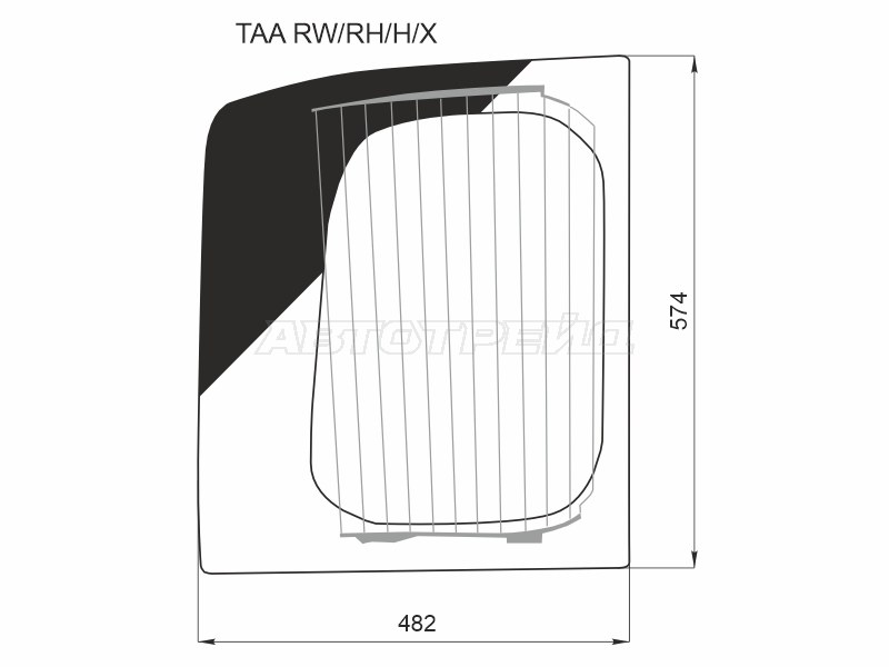 Стекло заднее (Цвет зеленый / Обогрев / Правое) Honda Stepwgn 15-21