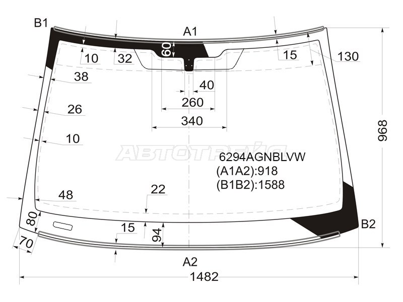 Стекло лобовое (Молдинг) Opel Signum 03-08 / Vectra 02-08