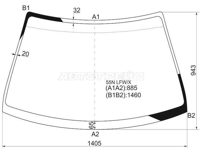 Стекло лобовое Subaru Impreza 92-00 / Impreza WRX 92-00