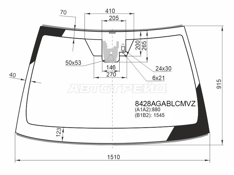 Стекло лобовое (Камера / Датчик дождя / Молдинг) Toyota Camry (XV70) 17-22 / Camry USA 17-20