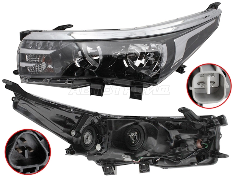 Фара Toyota Corolla (E180) 12-16 (Слева / Галоген / ДХО / С электрокорректором)