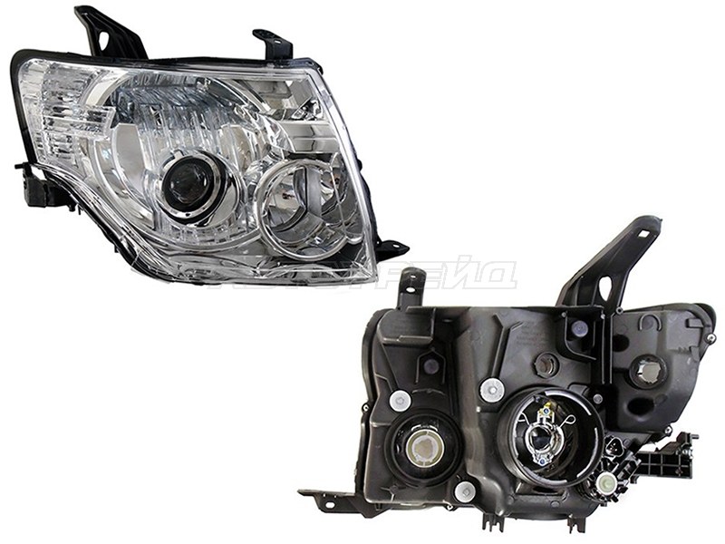 Фара Mitsubishi Pajero 06-15 (Справа / Ксенон / Галоген / С электрокорректором)