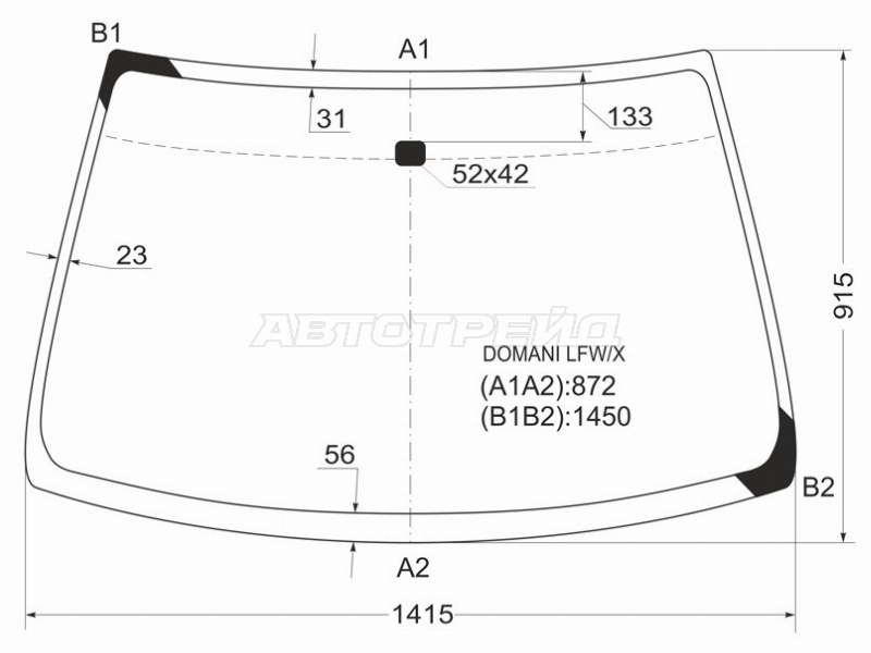 Стекло лобовое Honda Civic EURO 93-98 / Domani 92-96