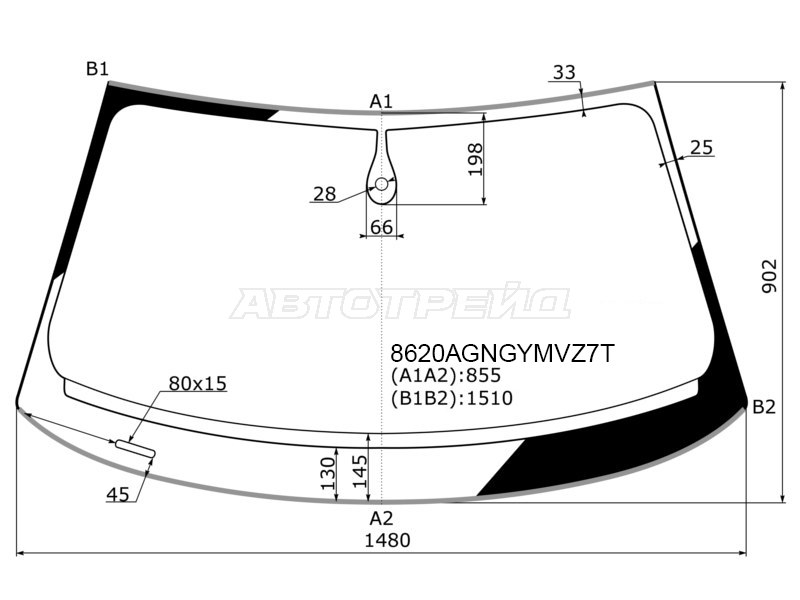 Стекло лобовое (Датчик дождя / Молдинг) Audi A3 12-19 / S3 13-16