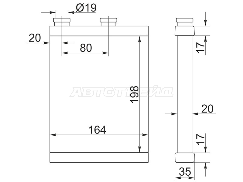 Радиатор отопителя салона Mitsubishi Lancer 02-10 / Outlander 02-09
