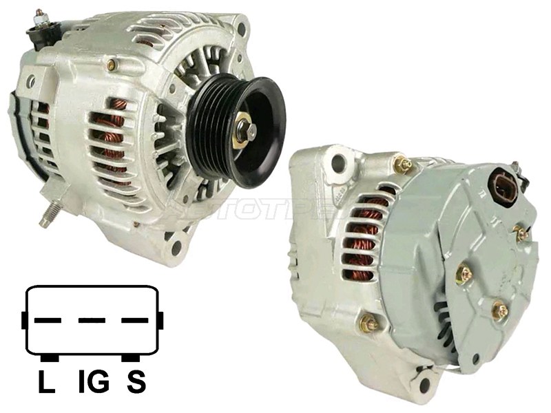 Генератор Toyota Land Cruiser (J100) 98-07 / Lexus LX 98-07 (2UZFE 12V 100A)