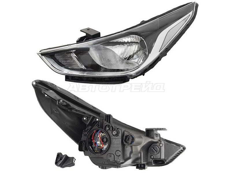 Фара Hyundai Solaris 17-20 / Accent 17-22 (Слева / Галоген / С электрокорректором)