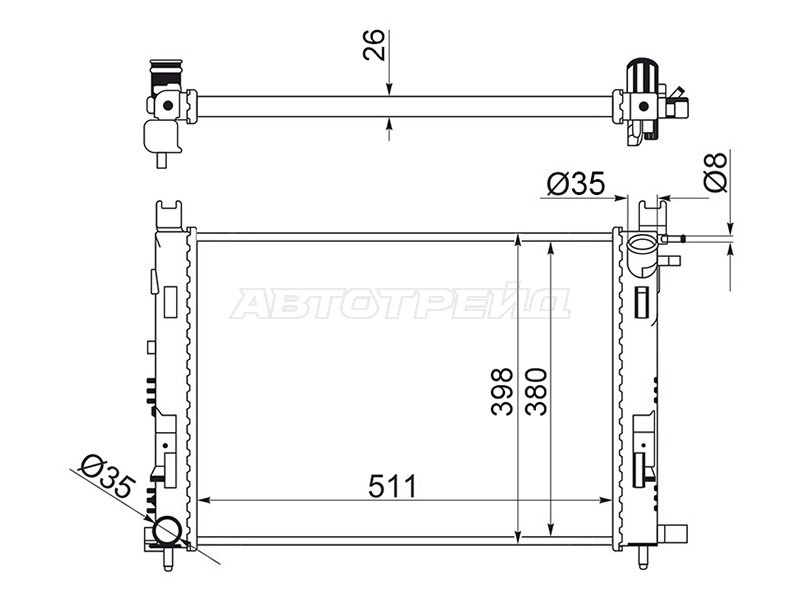 Радиатор Nissan Terrano 14-22 / Renault Arkana 18-