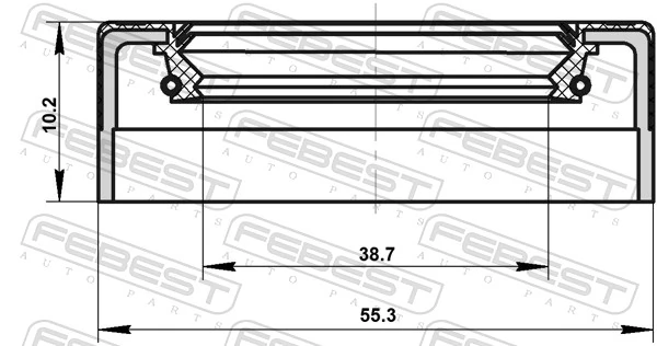 Сальник привода 38.7x55.3x10.2x10.2 · прав/лев
