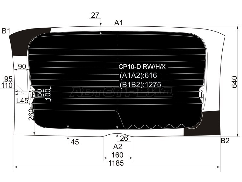 Стекло заднее (Затемненное / Обогрев) Toyota Funcargo 99-05 / Yaris Verso 99-06