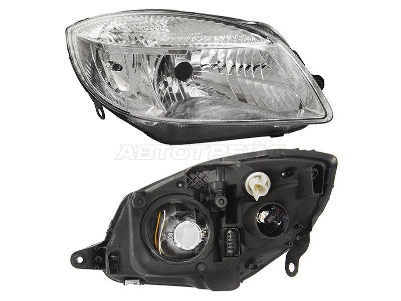 Фара Skoda Fabia 07-10 / Praktik 06-15 (Справа / Галоген / Ручная регулировка)