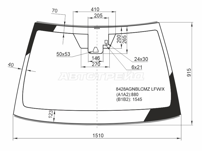 Стекло лобовое (Камера / Датчик дождя / Молдинг) Toyota Camry (XV70) 17-22 / Camry USA 17-20