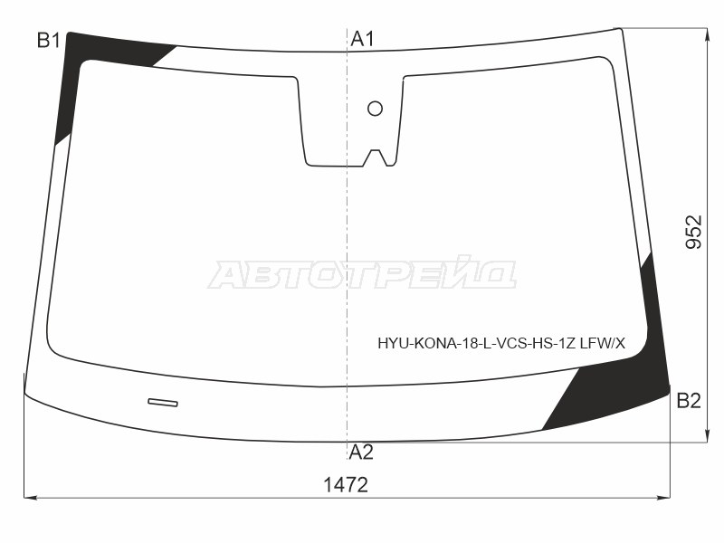 Стекло лобовое (Камера / Датчик дождя) Hyundai Kona 17-21