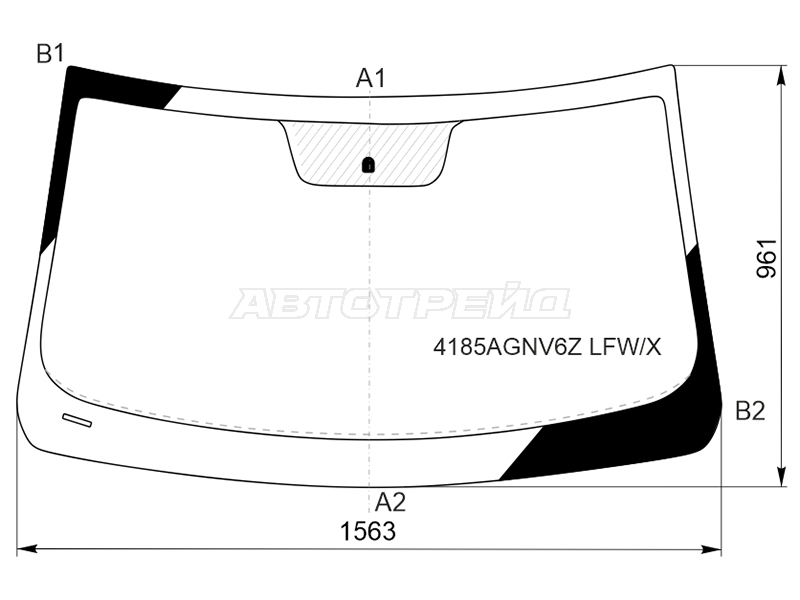 Стекло лобовое (CHINA MARKET / 4D SED) Hyundai Elantra 20-