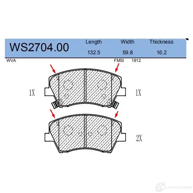 JEENICE WS270400 — Колодки тормозные дисковые · перед