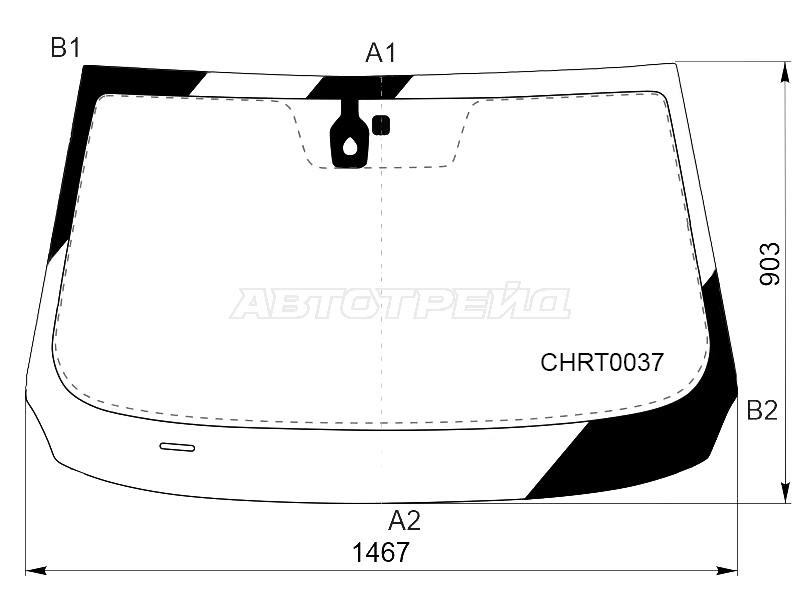 Стекло лобовое (Датчик дождя) Chery Tiggo 8 Pro 21- / Tenet T7 25-