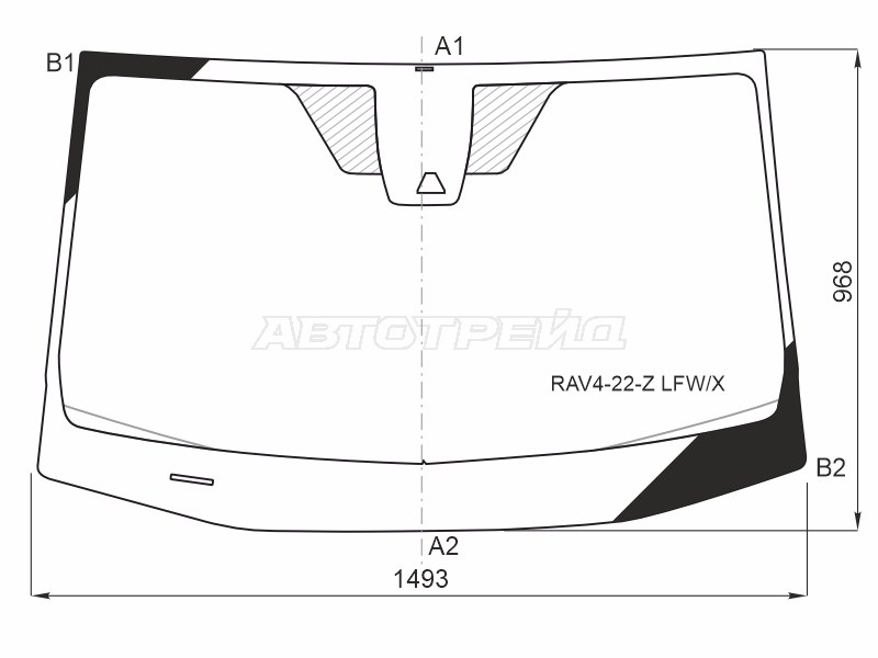 Стекло лобовое (Камера / Камера с 2022г.) Toyota RAV4 (XA50) 18-