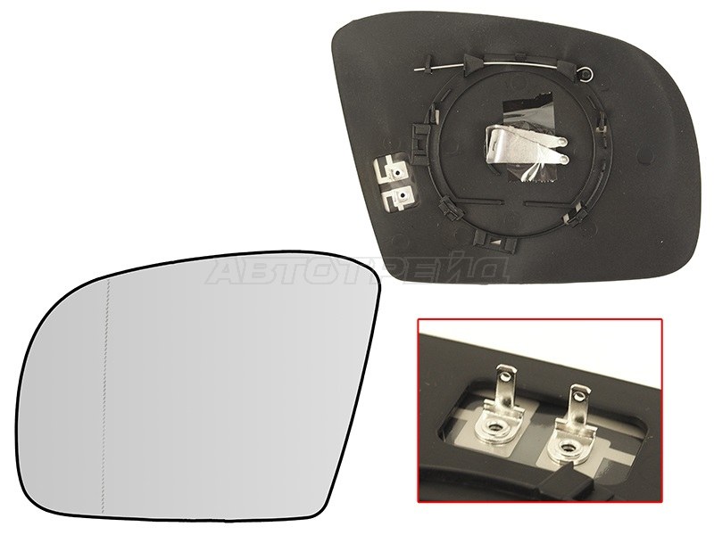 Полотно зеркала Mercedes-Benz M-Class 05-08 / R-Class 07-11 (Слева / Обогрев / асферическое)