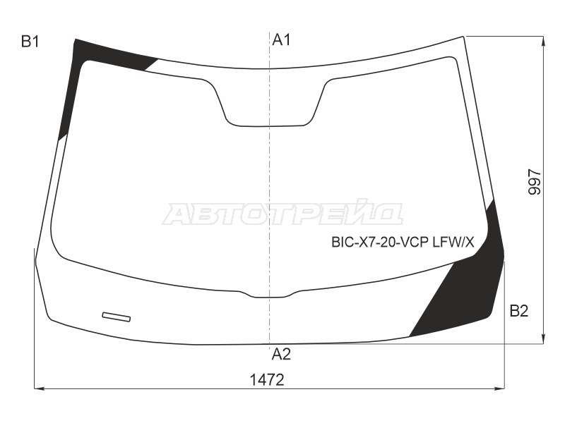 Стекло лобовое BAIC X7 20-