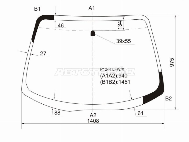 Стекло лобовое Nissan Primera 01-08