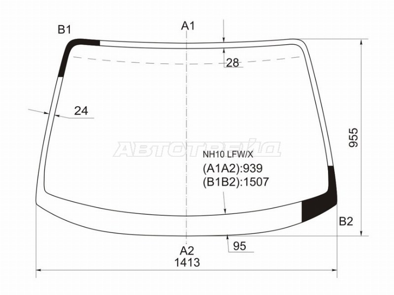 Стекло лобовое Toyota Prius (NHW10) 97-03