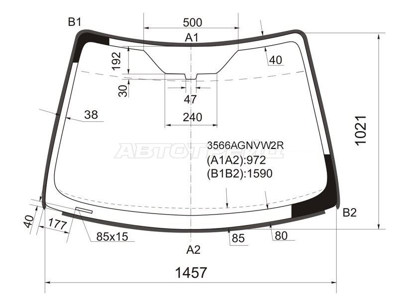 Стекло лобовое (Молдинг) Ford Focus 04-11 / Focus RS 09-11