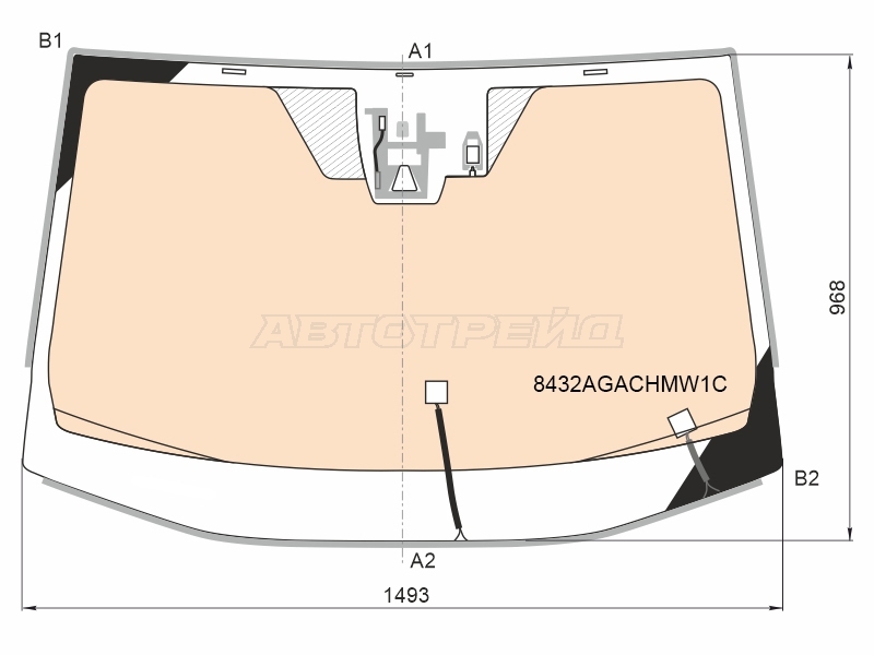 Стекло лобовое (Обогрев полный / Камера / Датчик дождя / Молдинг) Toyota RAV4 (XA50) 18-