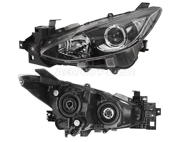 Фара Mazda 3 13-16 / Axela 13-16 (Слева / Галоген / С электрокорректором)