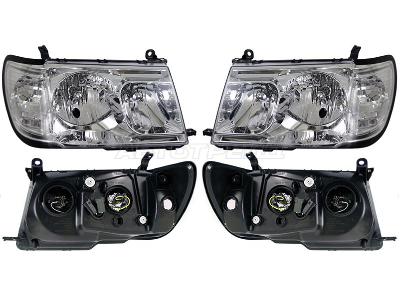 Фара Toyota Land Cruiser (J100) 98-05 (Галоген / Комплект / Ручная регулировка)