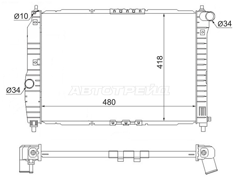 Радиатор Chevrolet Aveo 02-11 / Daewoo Kalos 02-08