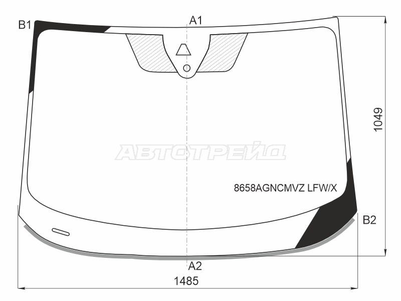 Стекло лобовое (Камера / Датчик дождя / Молдинг) Volkswagen ID.4 20- / ID.5 21-