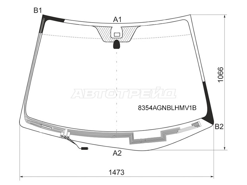 Стекло лобовое (Обогрев щеток / Датчик дождя) Lexus RX 03-09