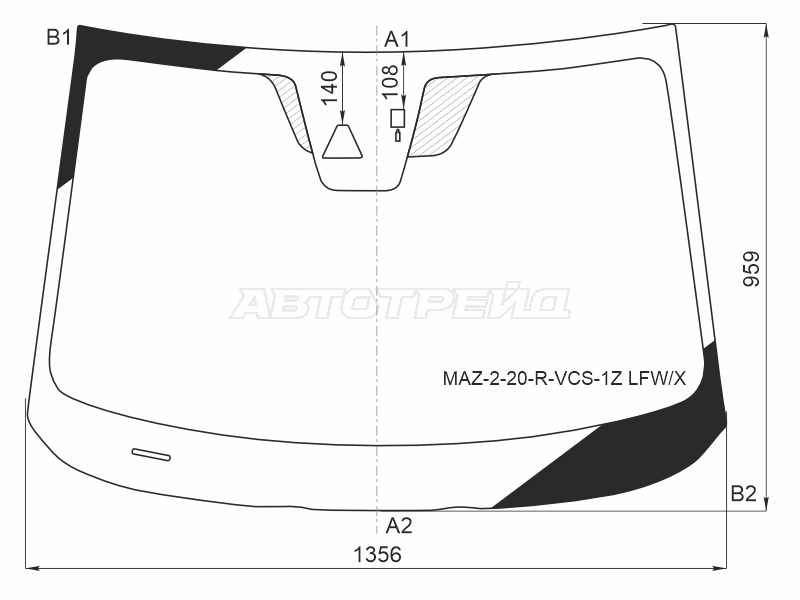 Стекло лобовое (Камера / Датчик дождя) Mazda 2 19-