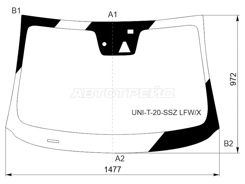 Стекло лобовое (Камера / Датчик дождя) Changan UNI-T 20-23